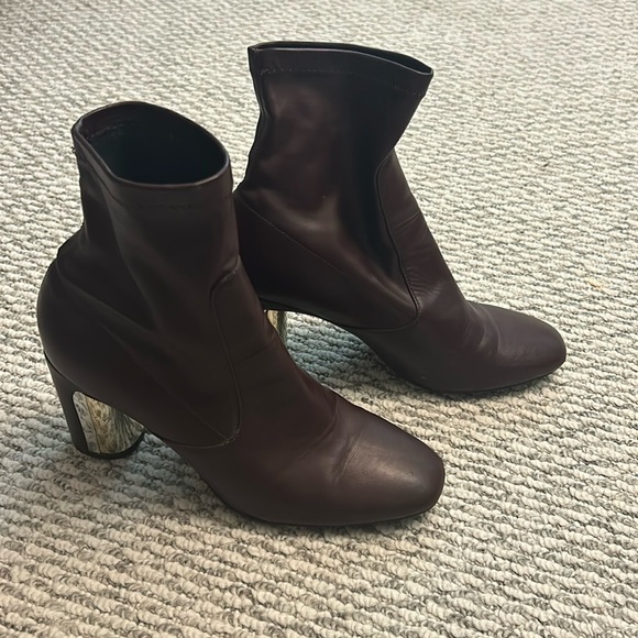 Burgundy ZARA HEELED BOOTS - Picture 1 of 6